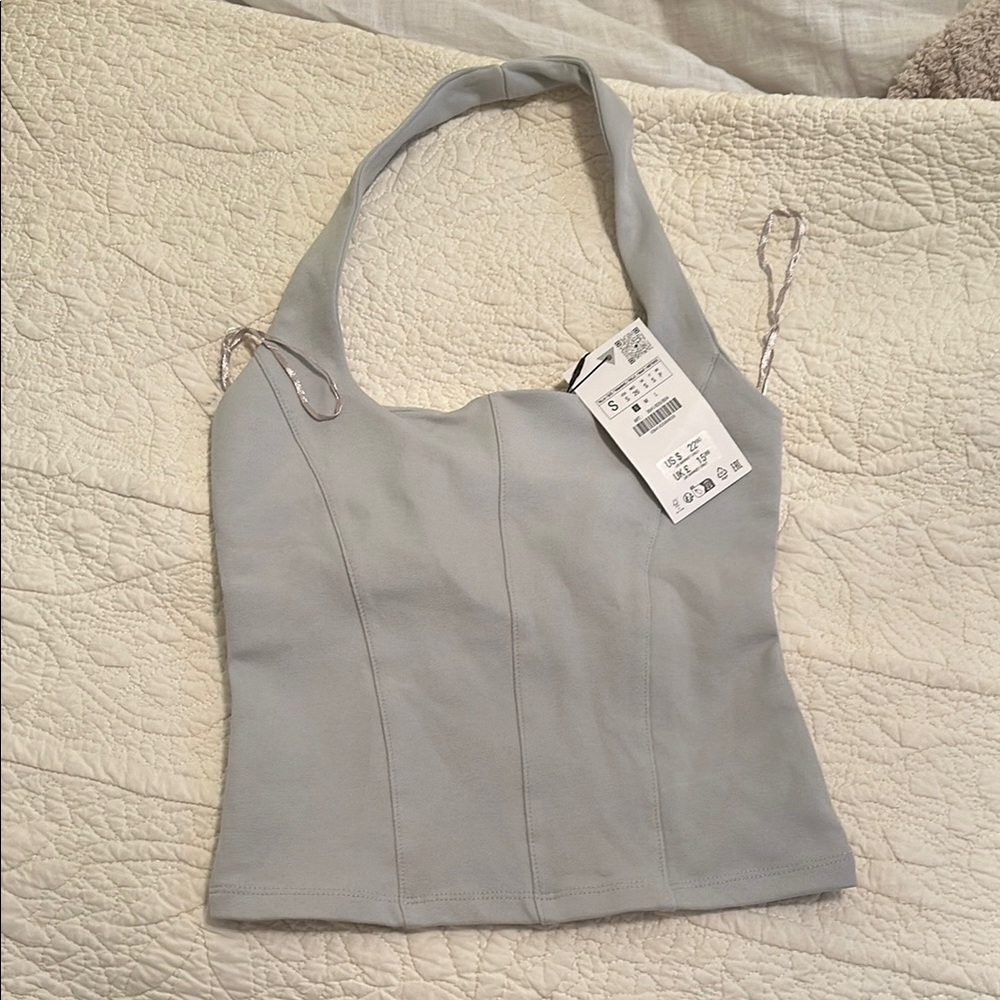 Zara Gray Halter Top